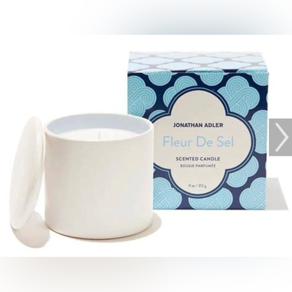 Fleur De Sel by Jonathan Adler One Wick Candle Ceramic Container 11oz NEW